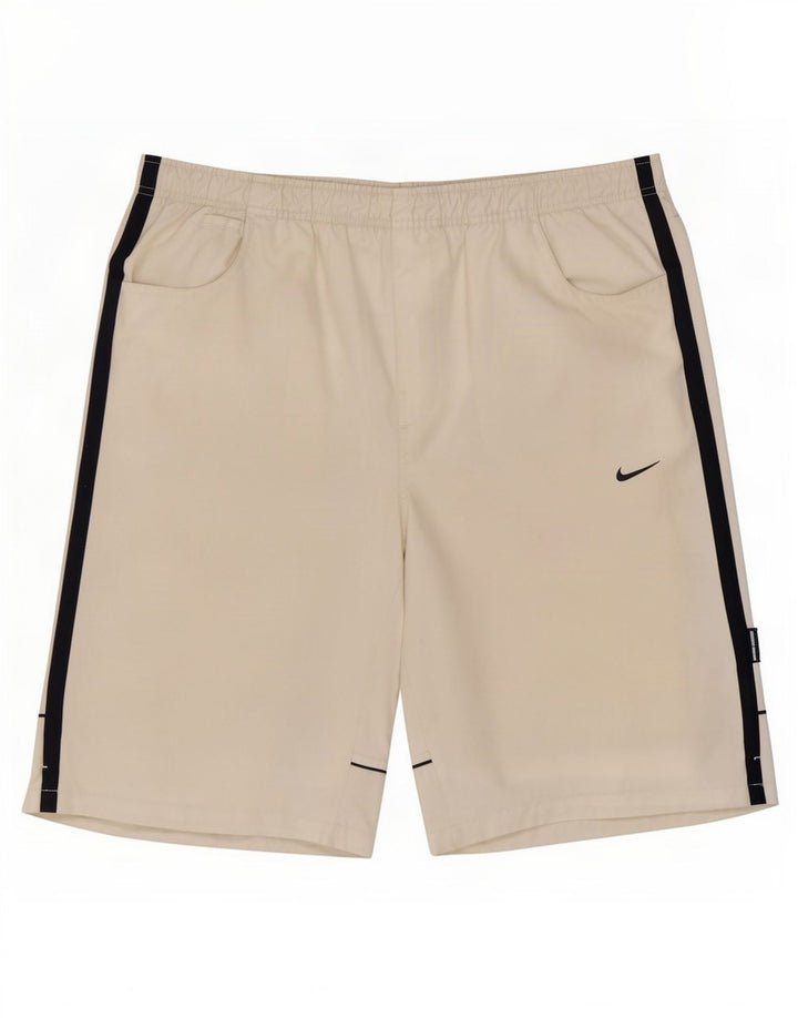 Pantaloni scurți sport Nike pentru bărbați, mari, alb, din poliester