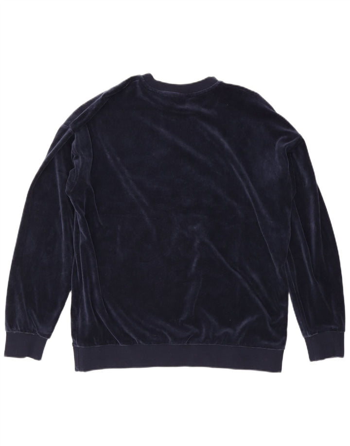 Pulover cu grafic supradimensionat ADIDAS pentru femei UK 12 Medium Bleumarin