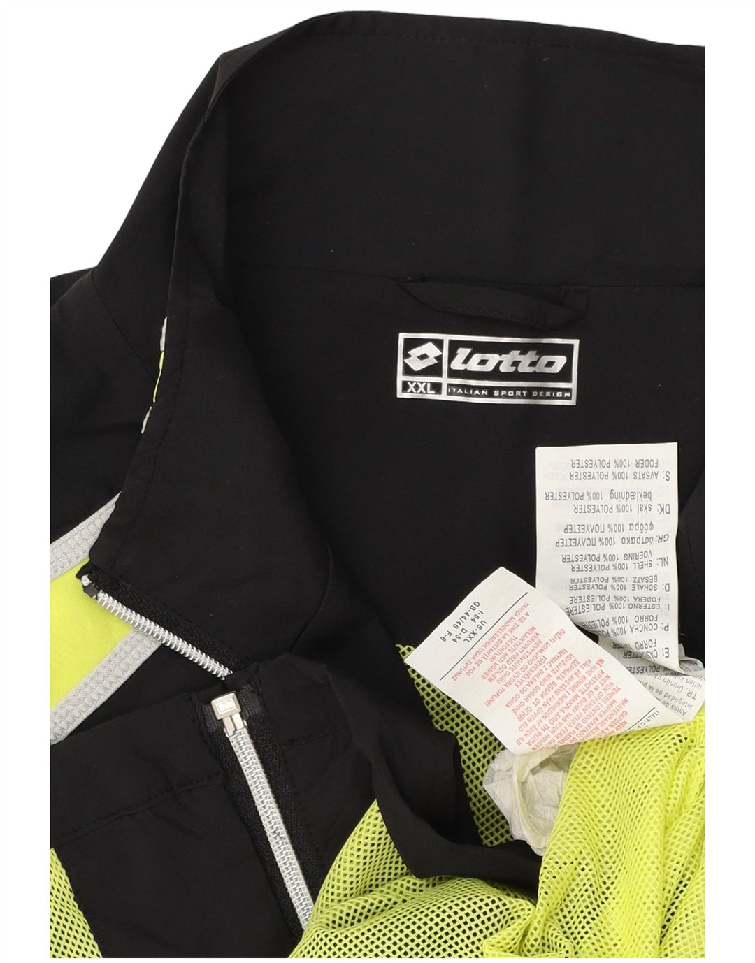 Jachetă de trening pentru bărbați Lotto UK 44/46 2XL Negru Poliester color bloc