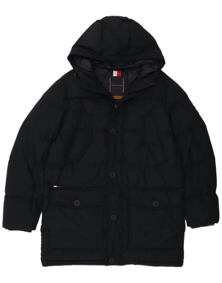 Jachetă căptușită cu glugă pentru bărbați Tommy Hilfiger UK 40 Poliester mare bleumarin