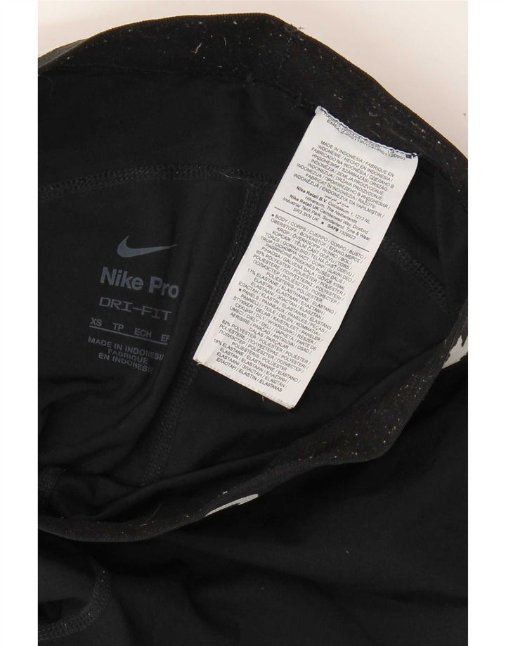 Leggings Nike Dri Fit Graphic pentru femei UK 4 XS Poliester negru