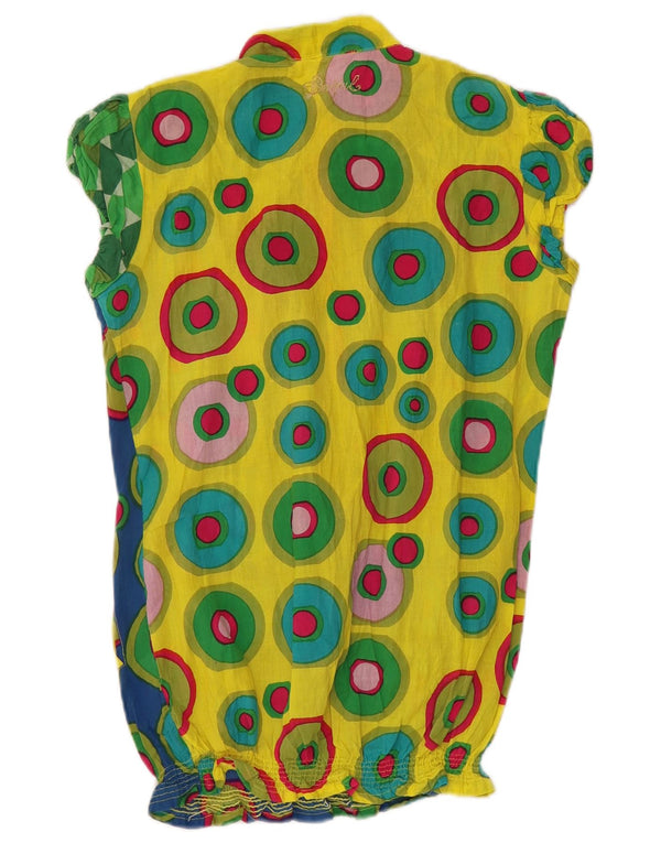 Bluză pentru femei DESIGUAL UK 10, bumbac geometric multicolor mic