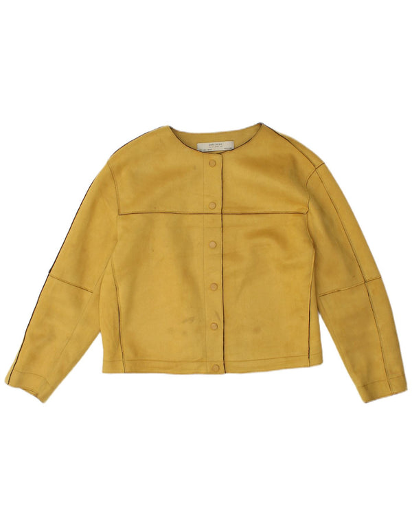 Jachetă Bomber Crop pentru Damă Zara UK 16 Large Yellow