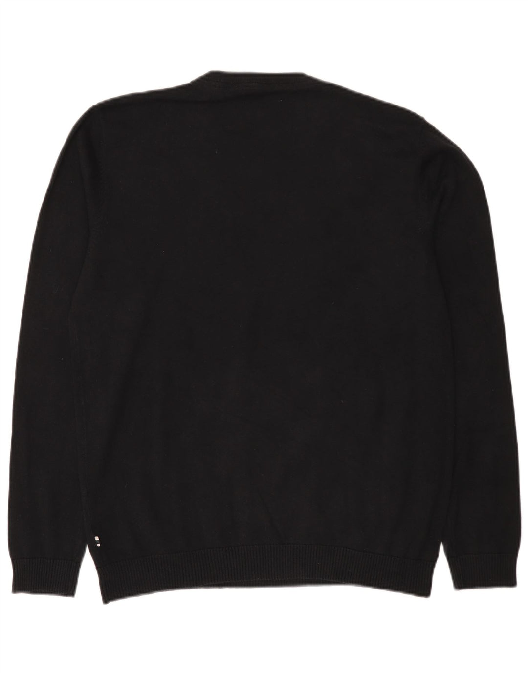 Jack & Jones Pulover cu decolteu în V pentru bărbați, bumbac mare, negru