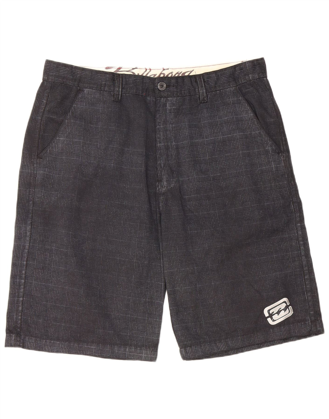 Pantaloni scurți chino pentru bărbați Billabong W40 XL, bumbac negru cu carouri