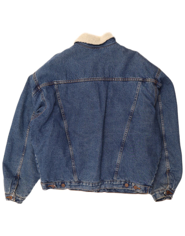 Jachetă din denim Sherpa pentru bărbați vintage UK 42 XL Albastru