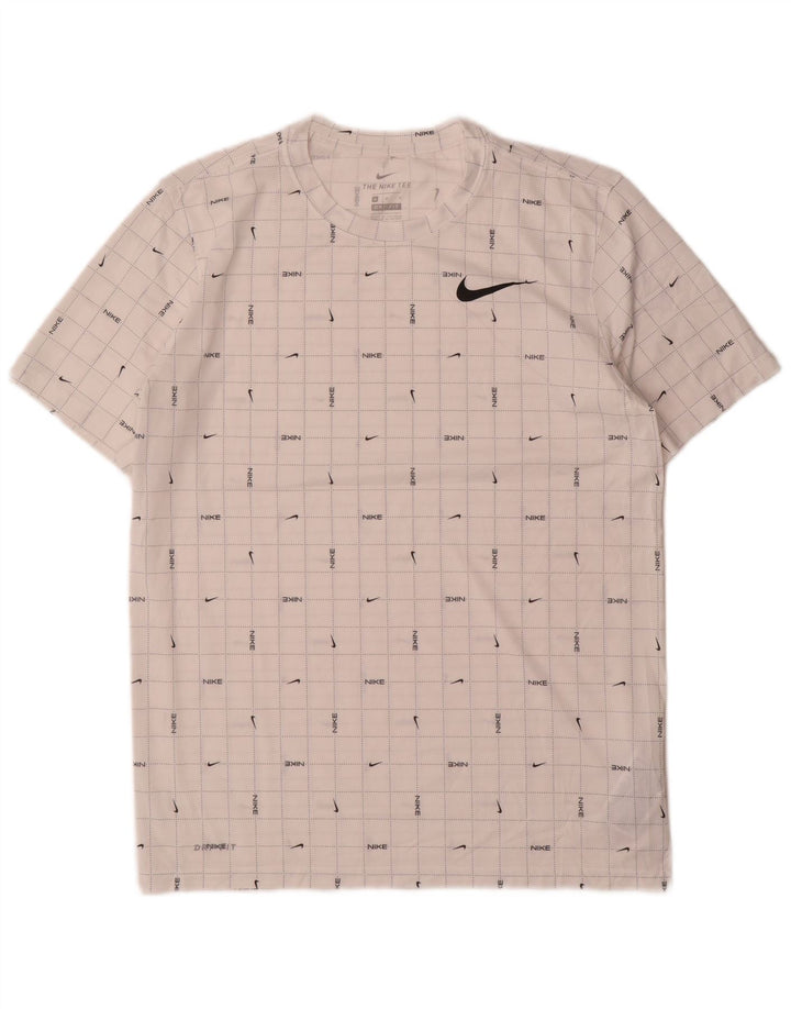 Tricou grafic Nike Dri Fit pentru bărbați Top Medium White Check Poliester