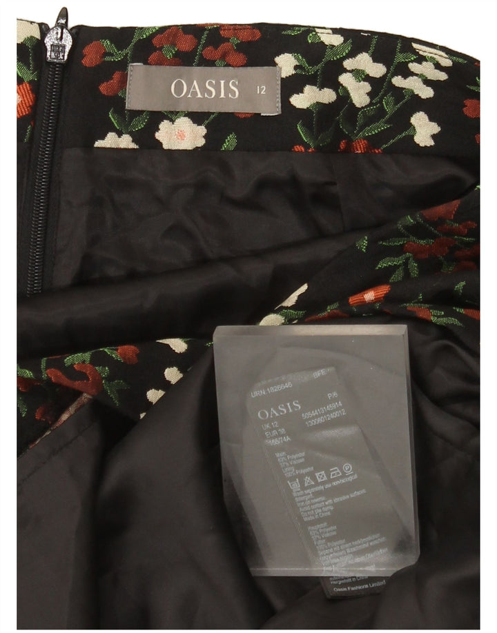 Fusta mini pentru femei Oasis UK 12 Medium W30 Poliester floral negru