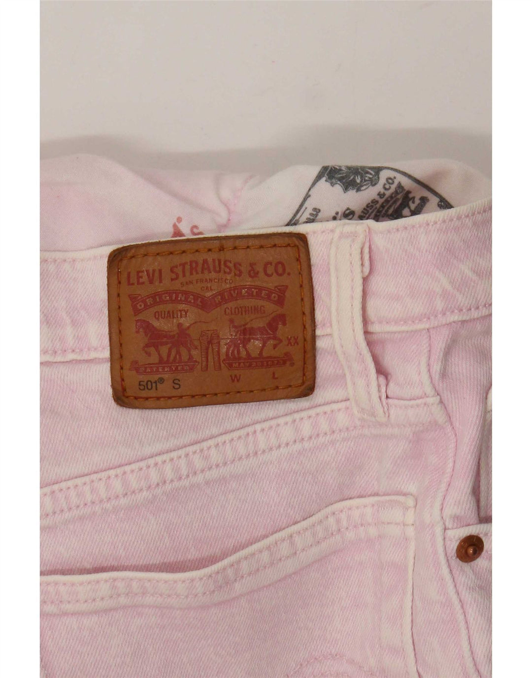 Blugi drepti pentru femei Levi's 501 Mici W27 L29 roz