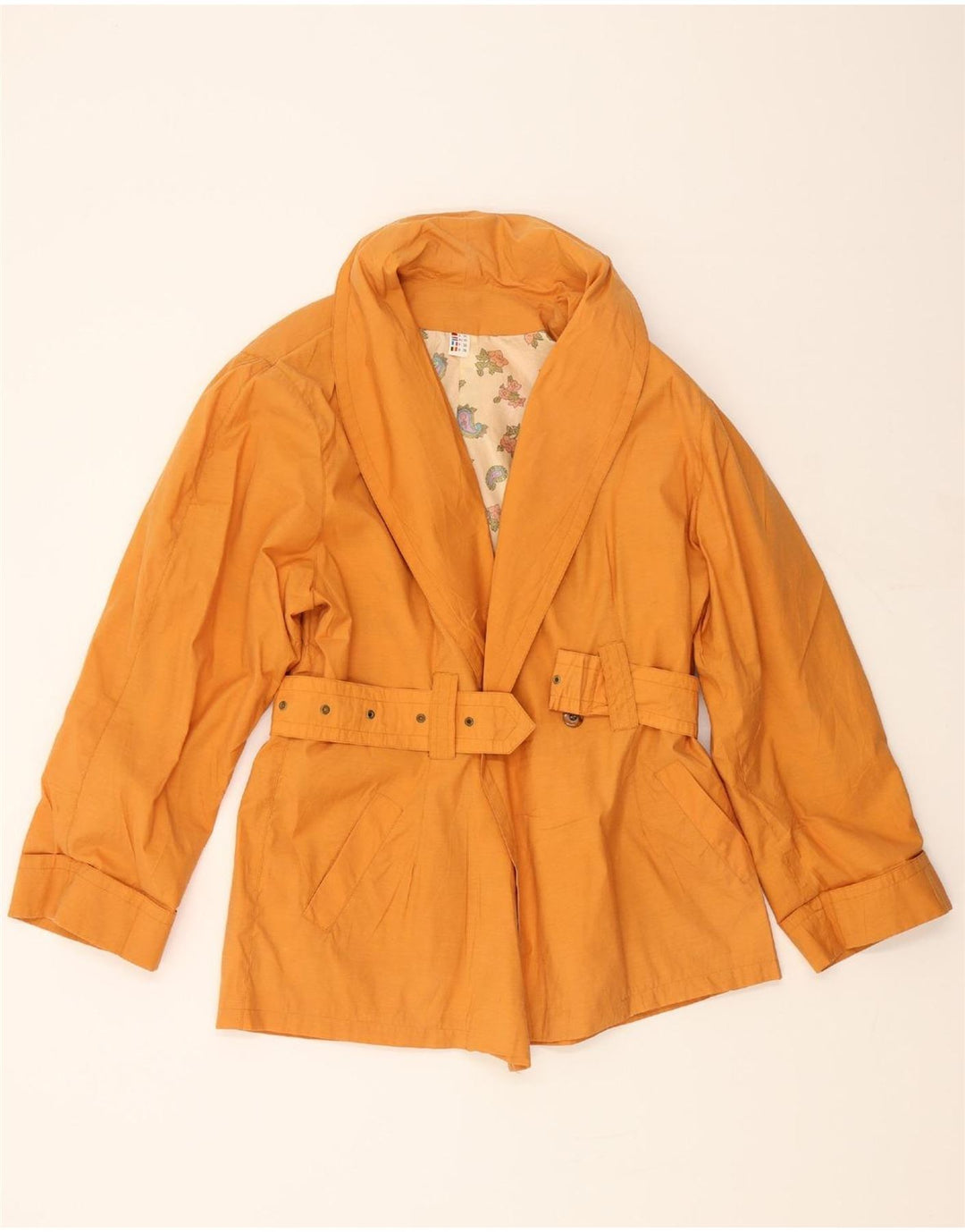 VINTAGE Womens Trench Coat EU 38 Medium Orange Cotton Vintage Vintage and Second-Hand Vintage from Messina Hembry 
