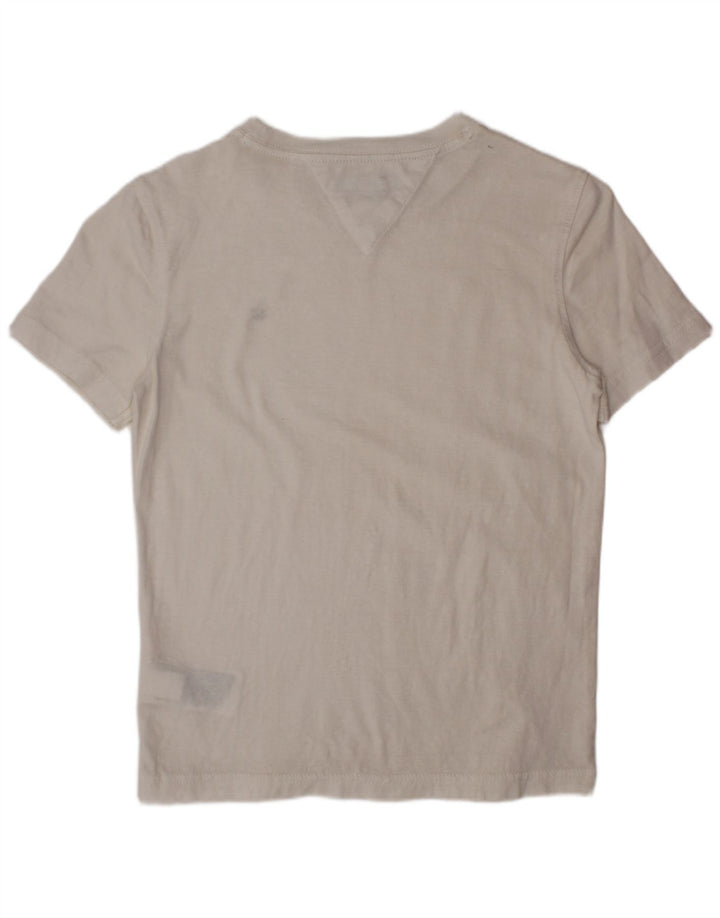 TOMMY HILFIGER Tricou Băieți Top 7-8 Ani Bumbac Alb