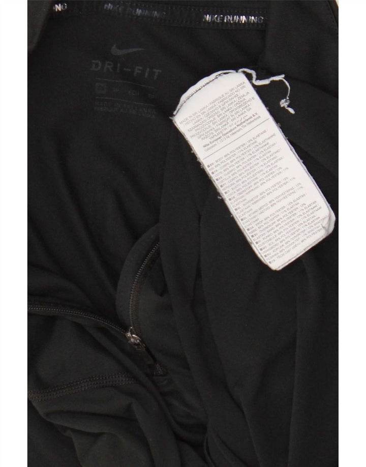 Top de trening Nike Dri Fit Zip Neck Pullover pentru femei UK 6 XS Poliester negru