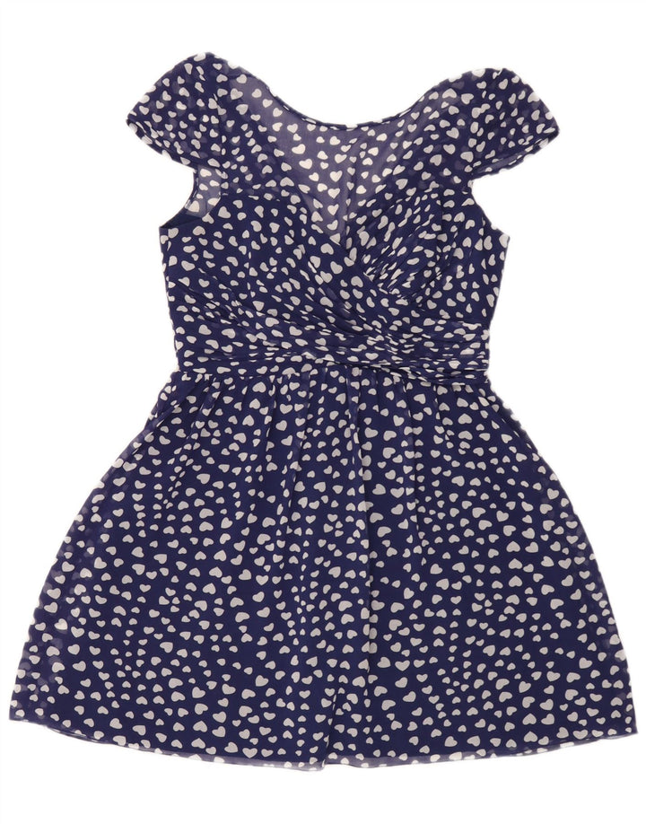 Rochie A-Line pentru femei Lipsy cu model abstract, UK 12 Poliester albastru mediu