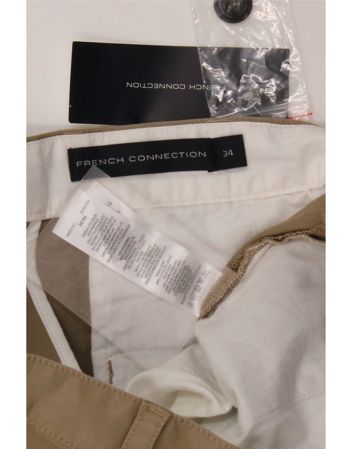 FRENCH CONNECTION Pantaloni chino drepți pentru bărbați L34 L32 bumbac bej