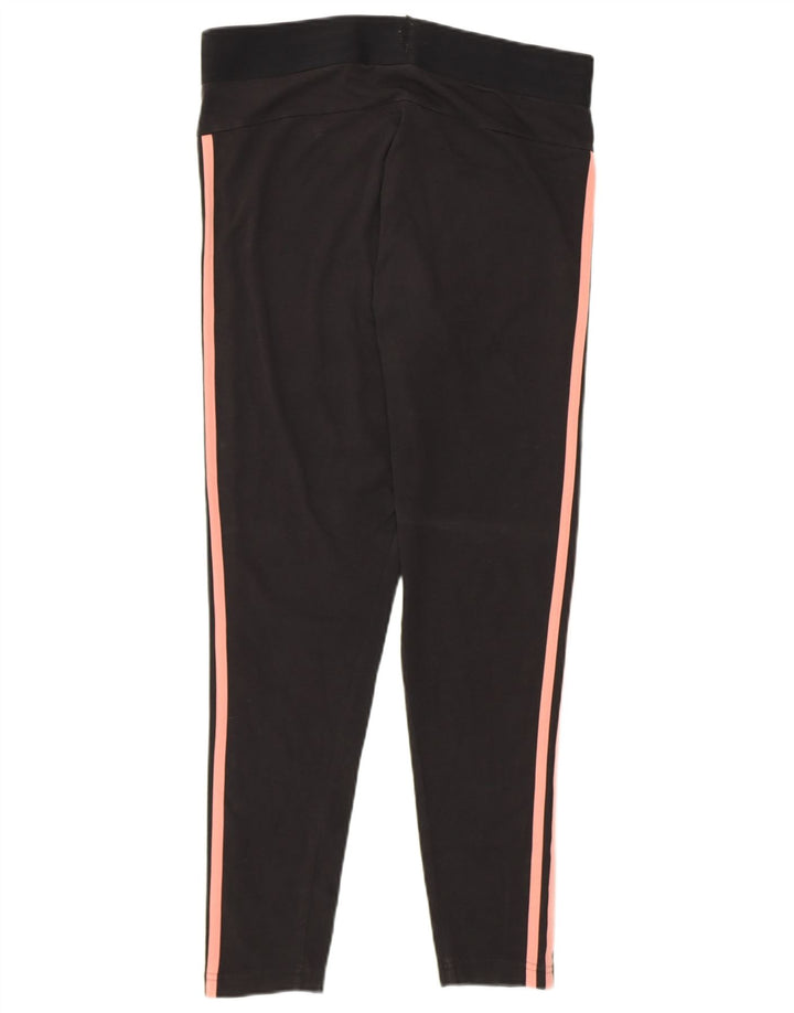 ADIDAS Womens Leggings UK 14 Medium  Black