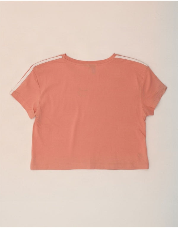 Tricou Crop pentru femei Adidas UK 8 Small Pink Bumbac