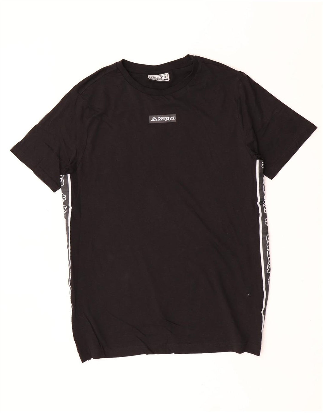 Tricou grafic pentru bărbați Kappa Top mediu negru din bumbac color bloc