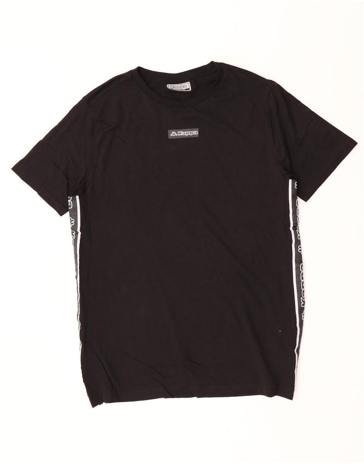 Tricou grafic pentru bărbați Kappa Top mediu negru din bumbac color bloc