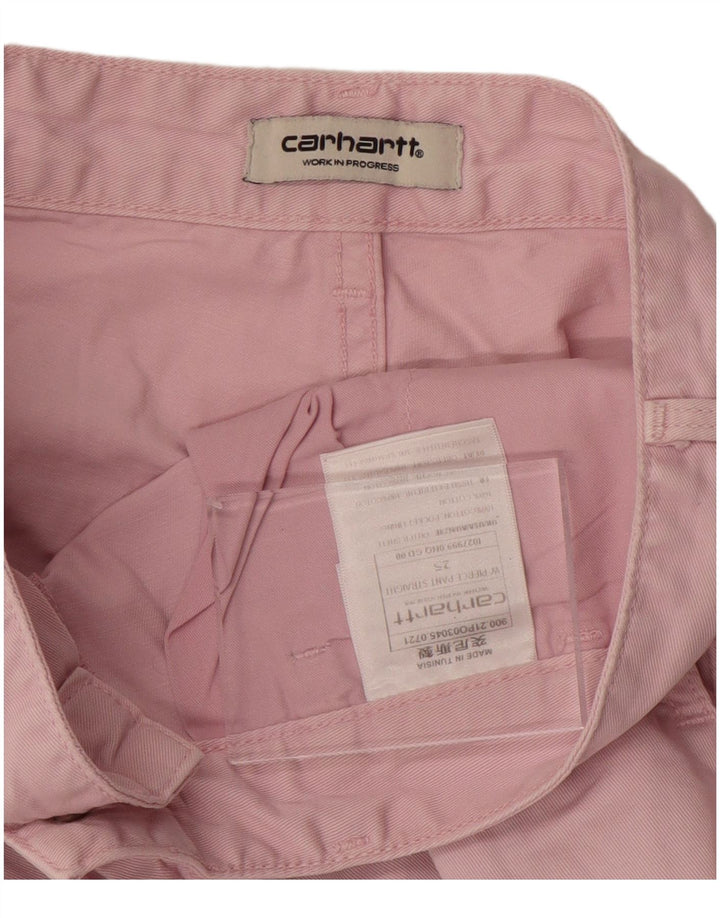 CARHARTT Womens Straight Cargo Trousers W25 L29 Pink Cotton