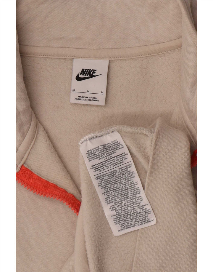 Pulover Nike pentru bărbați, cu fermoar, cu gât, din bumbac alb mediu