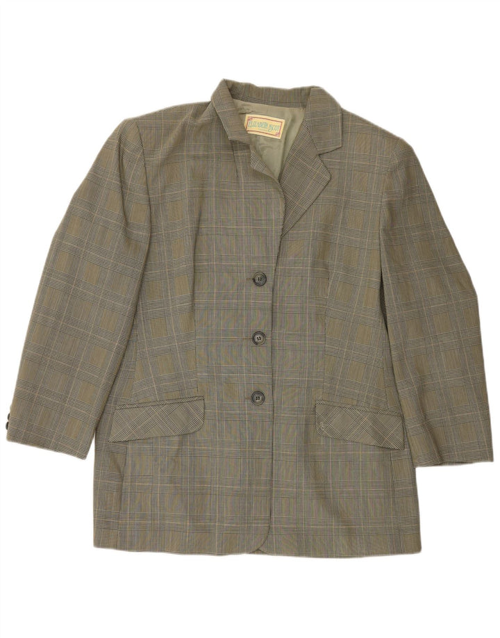 Blazer pentru femei Elizabeth Ascot, cu 3 nasturi, UK 18 XL, verde, picior de găină