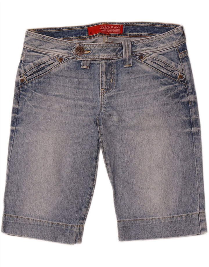 Guess Pantaloni scurți din denim pentru femei W27 Small Blue Bumbac