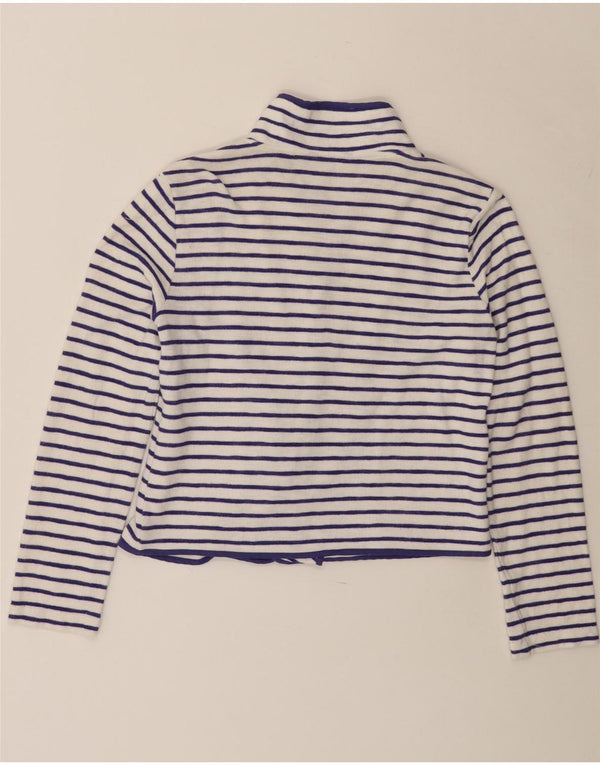 Pulover cardigan deschis pentru femei JOULES UK 8 mic bumbac cu dungi albe