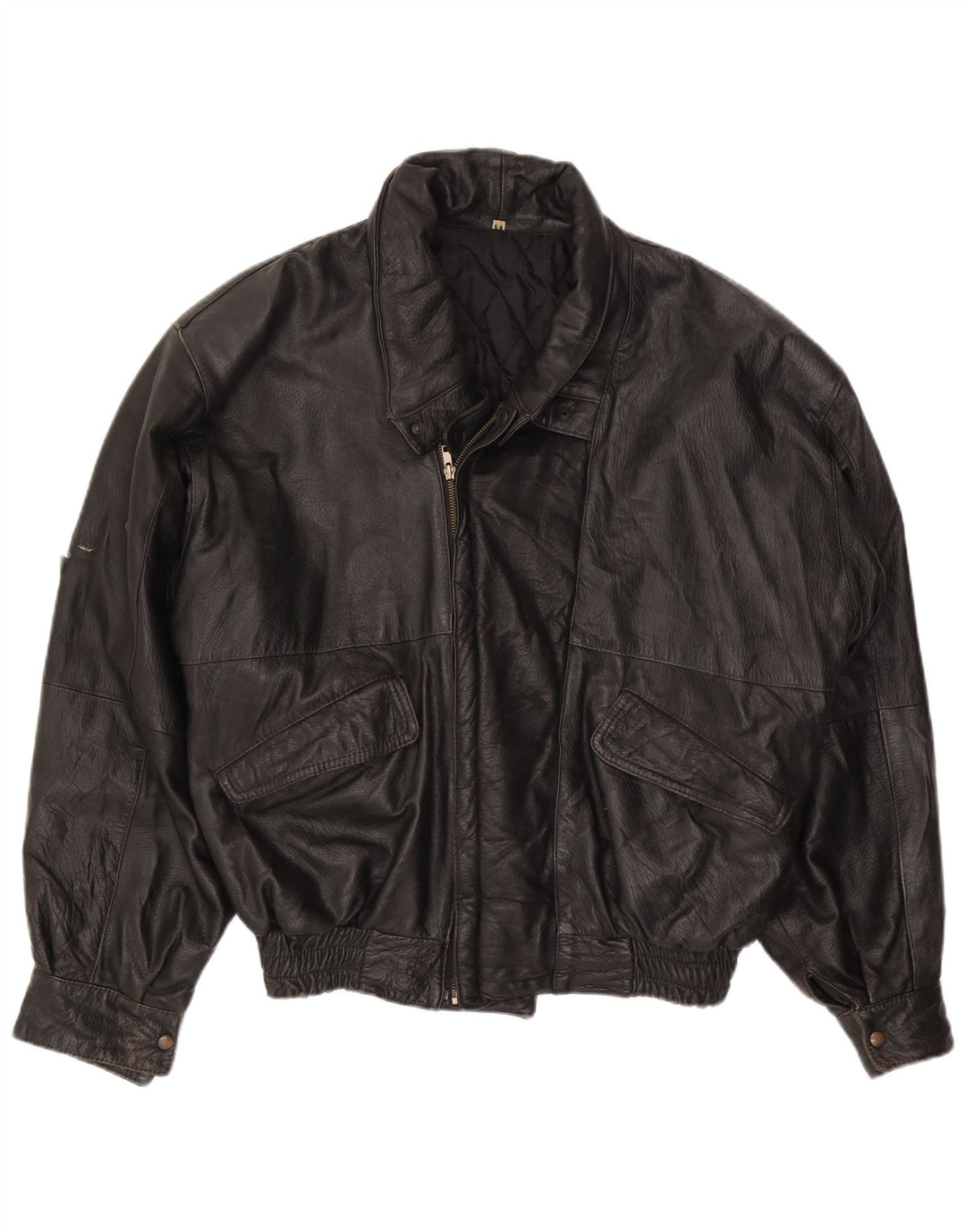 Jachetă din piele vintage pentru bărbați IT 54 2XL din piele neagră