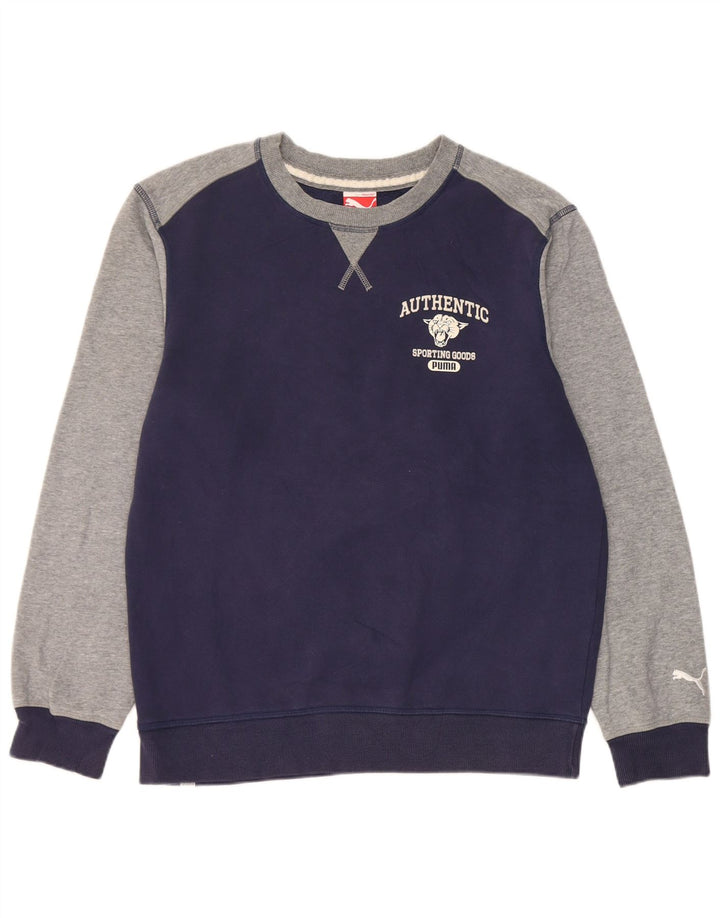 Pulover pentru bărbați Puma Grafic Pulover Mediu Bleumarin, Bumbac Colorblock