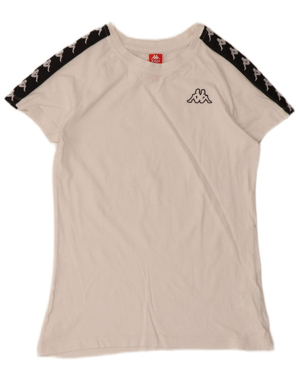 Tricou grafic Kappa pentru femei Top UK 12 Medium White Colorblock Bumbac