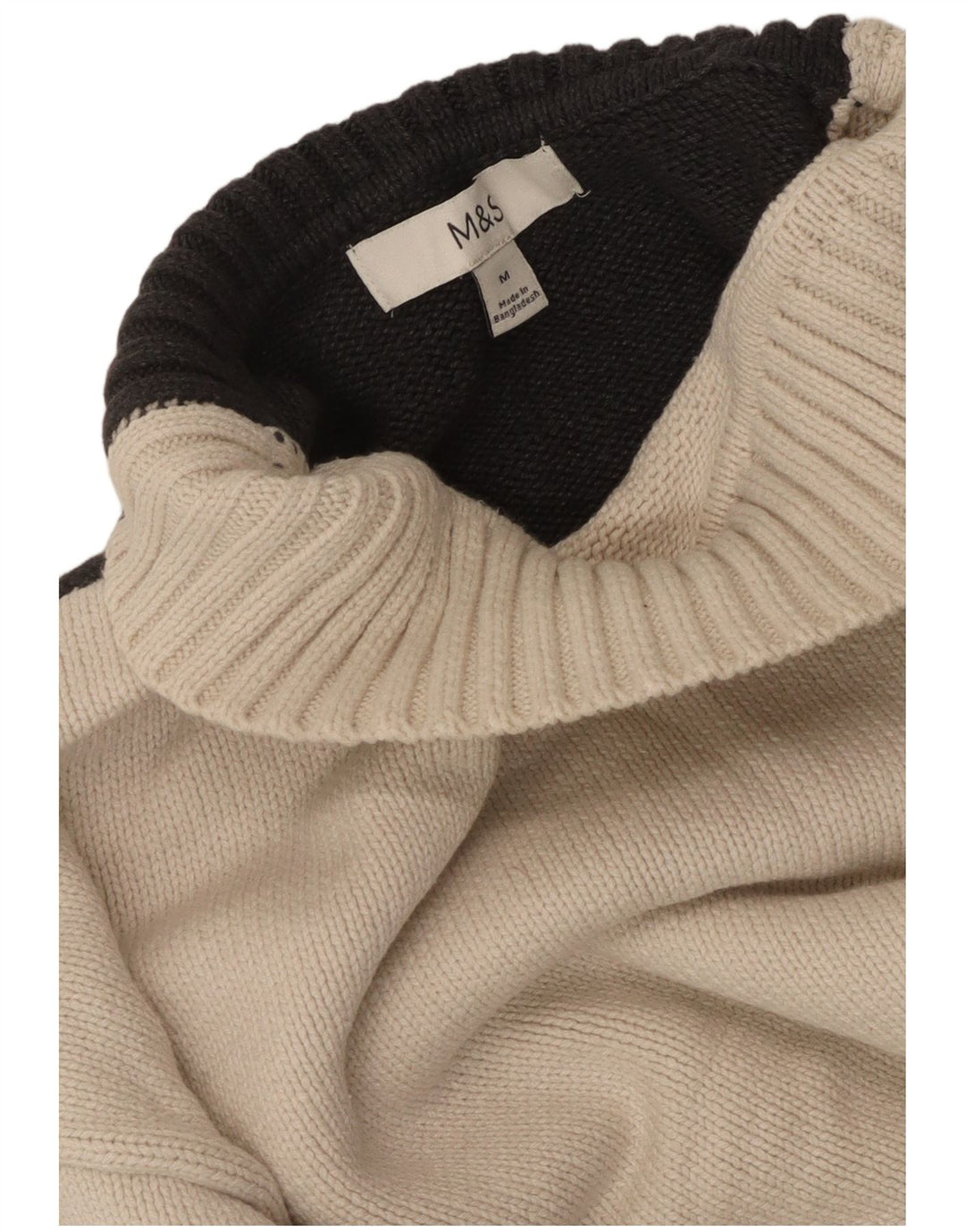 MARKS & SPENCER Pulover cu gât țestoasă pentru femei UK 14 Medium White