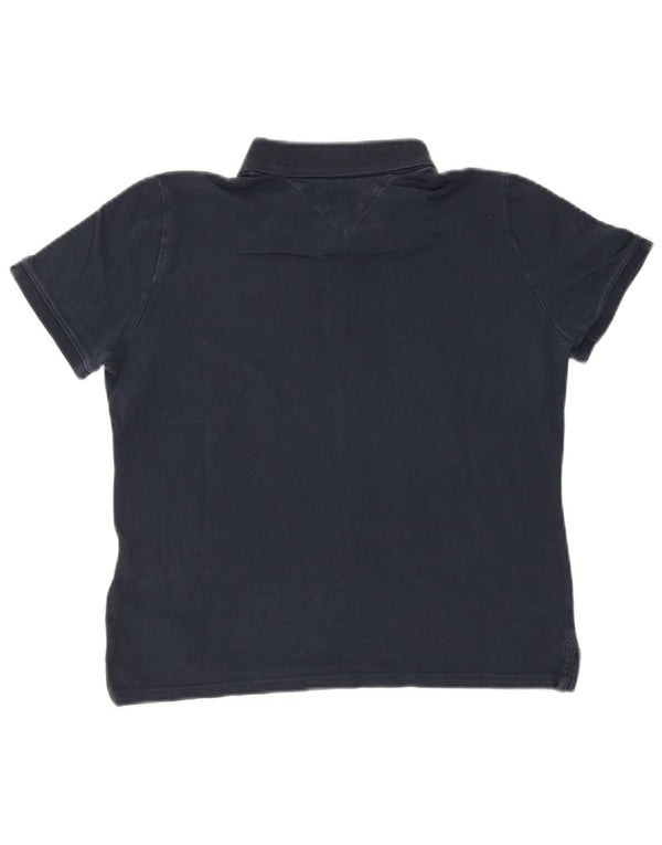 Tricou polo Tommy Hilfiger pentru femei UK 12 Medium Bluemarin Bumbac