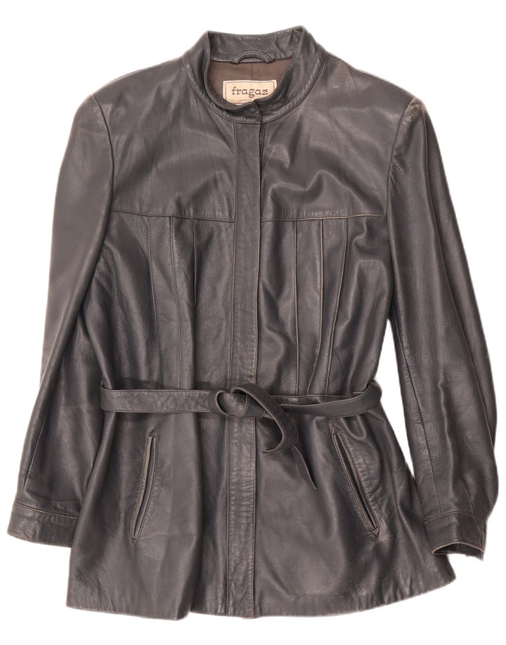 Geacă de piele vintage pentru femei IT 48 XL din piele gri