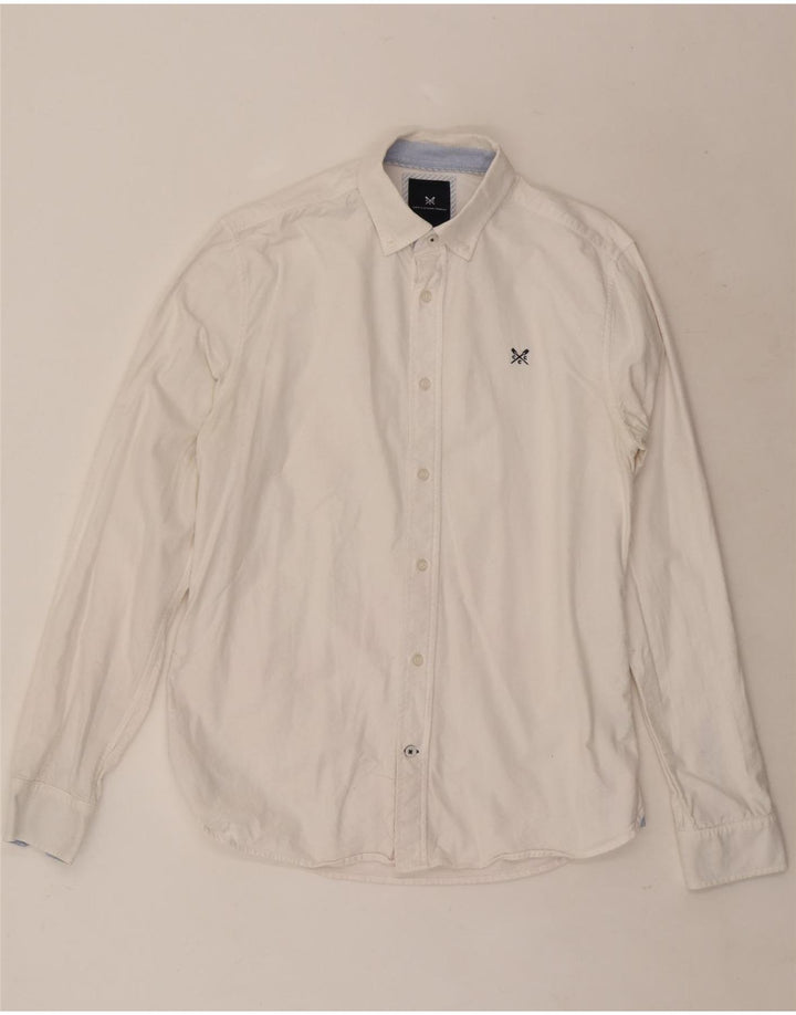 Crew Clothing Cămașă Slim Fit pentru bărbați Bumbac alb mic