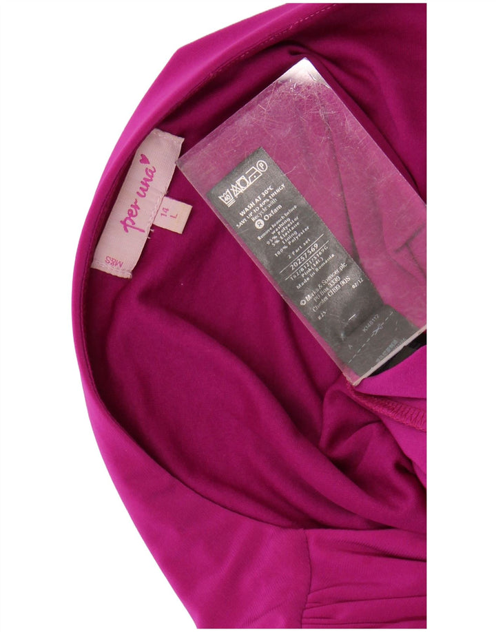 PER UNA Rochie pentru femei cu mâneci 3/4, UK 14, poliester roz mare
