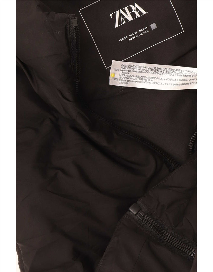 Gilet căptușit supradimensionat pentru femei Zara UK 6 XS poliester negru