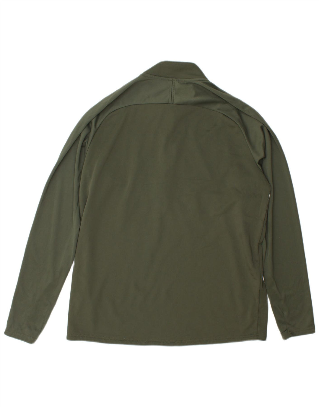 Top de trening pentru bărbați Dri Fit, cu fermoar și gât, din poliester verde mare