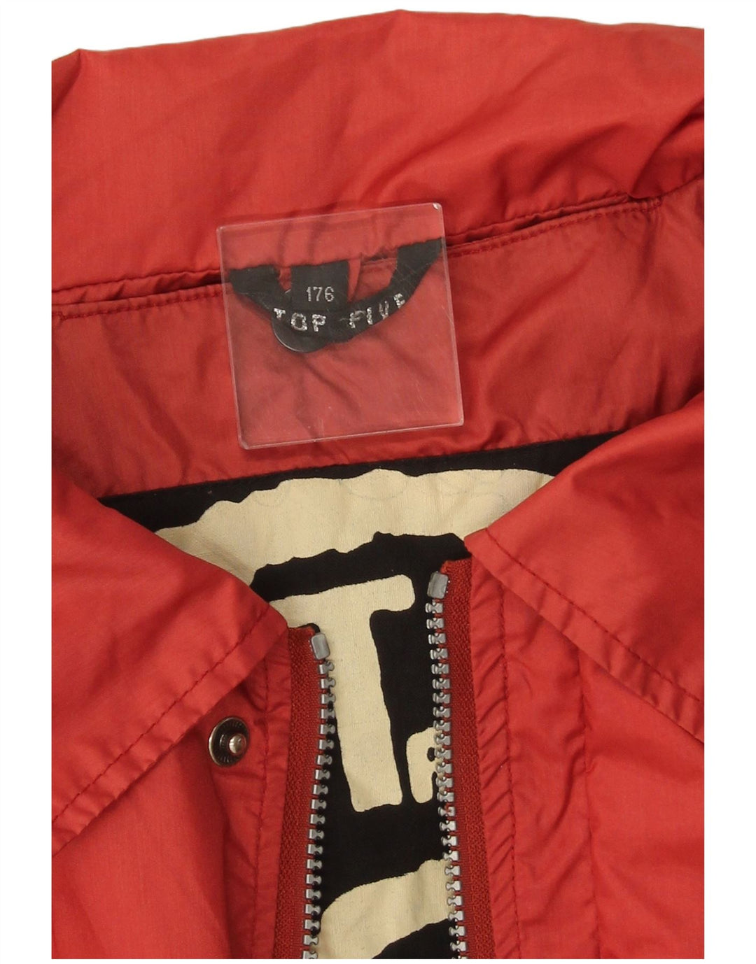 Jachetă de ploaie grafică pentru bărbați VINTAGE UK 44 2XL Nailon roșu