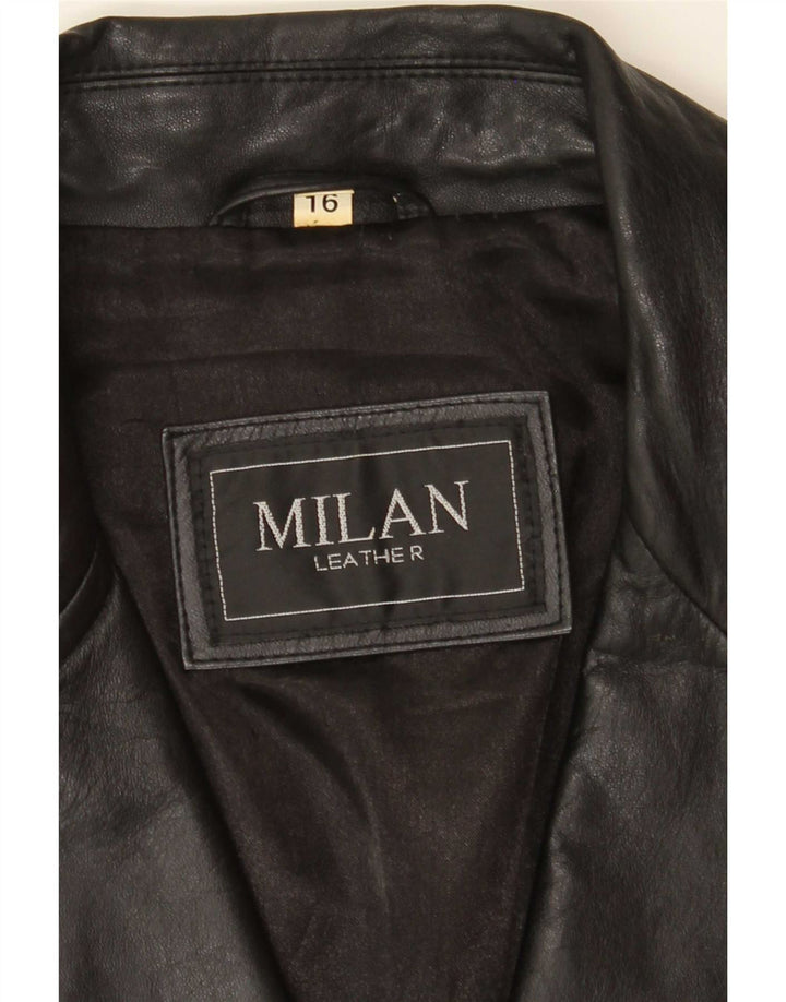 Sacou blazer din piele cu 2 nasturi Milan pentru femei UK 16 mare, negru