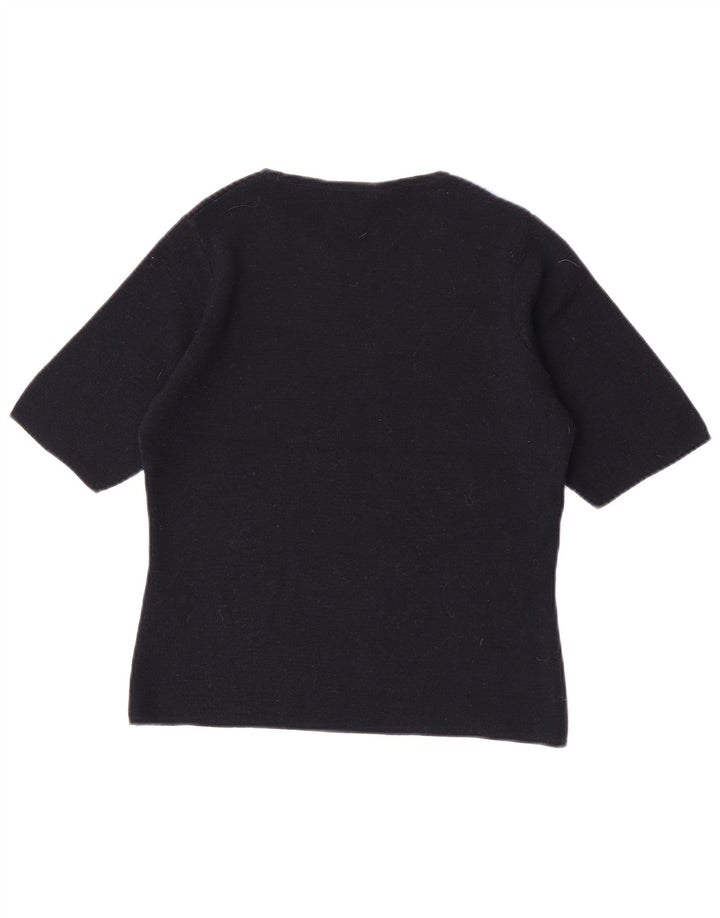 Pulover pentru femei Marks & Spencer cu gât cu barca UK 14 Medium Negru