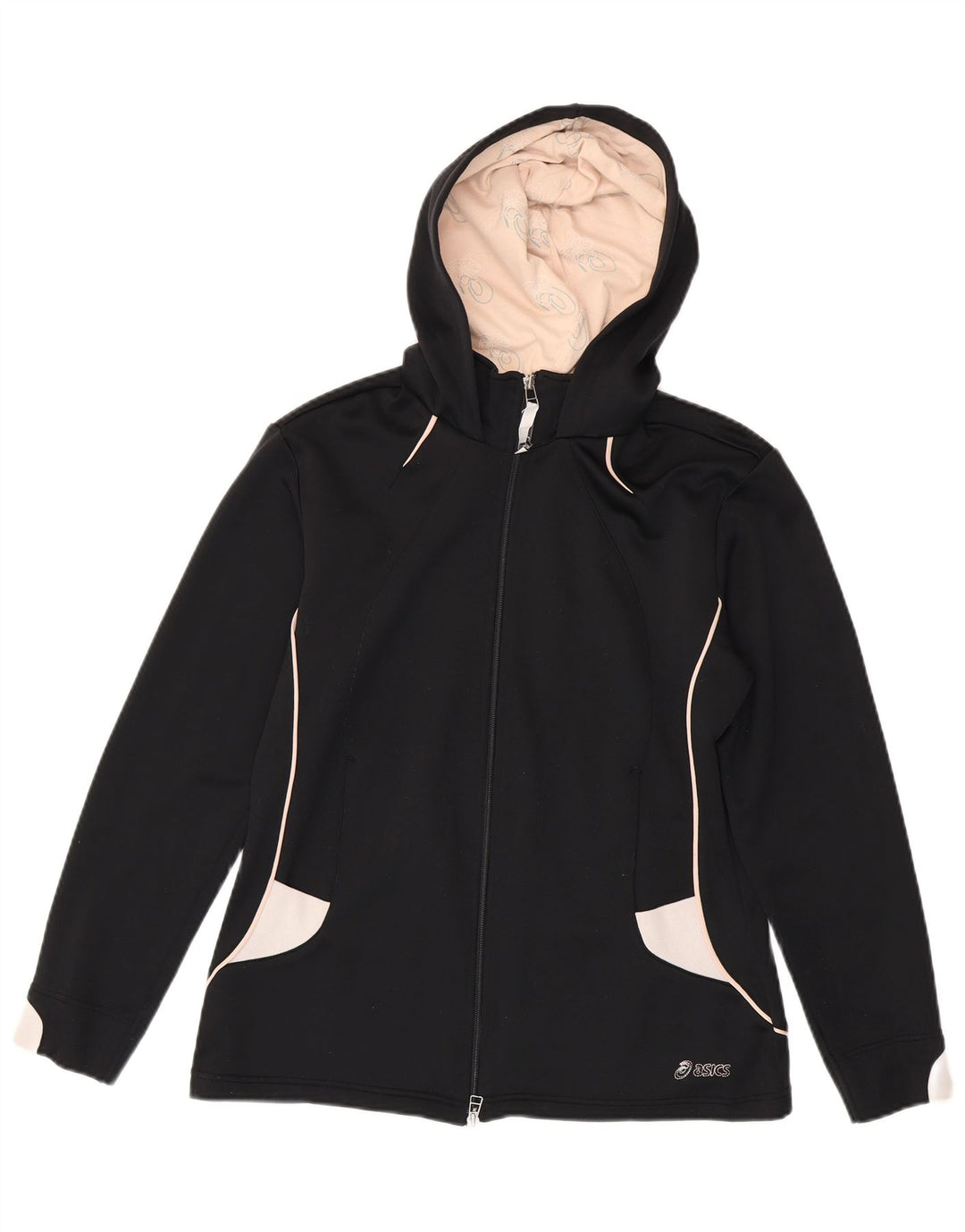 Pulover Asics pentru femei, cu fermoar, UK 14 Medium Black Colorblock