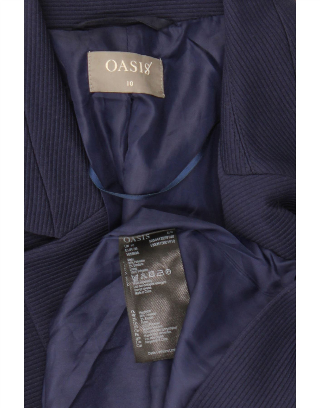 Jachetă Blazer pentru femei Oasis UK 10 Mic, albastru bleumarin, poliester