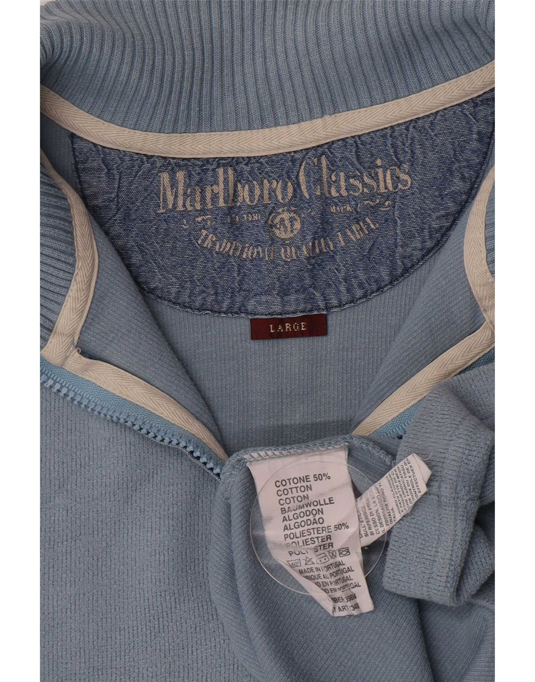 Pulover cu fermoar și gât pentru băieți Marlboro Classics 15-16 ani, mare, albastru