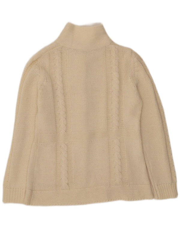 Pulover Cardigan Vintage pentru Damă IT 42 Medium Acrilic alb catifelat