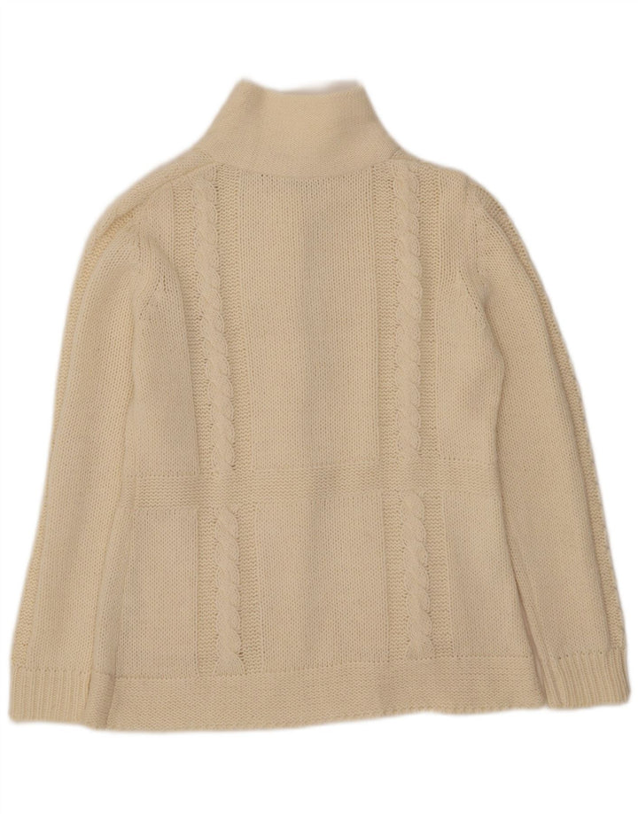 Pulover Cardigan Vintage pentru Damă IT 42 Medium Acrilic alb catifelat