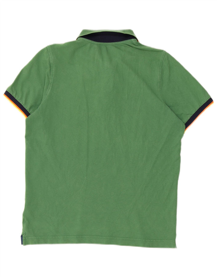 Tricou polo pentru bărbați K-WAY, bumbac verde mediu