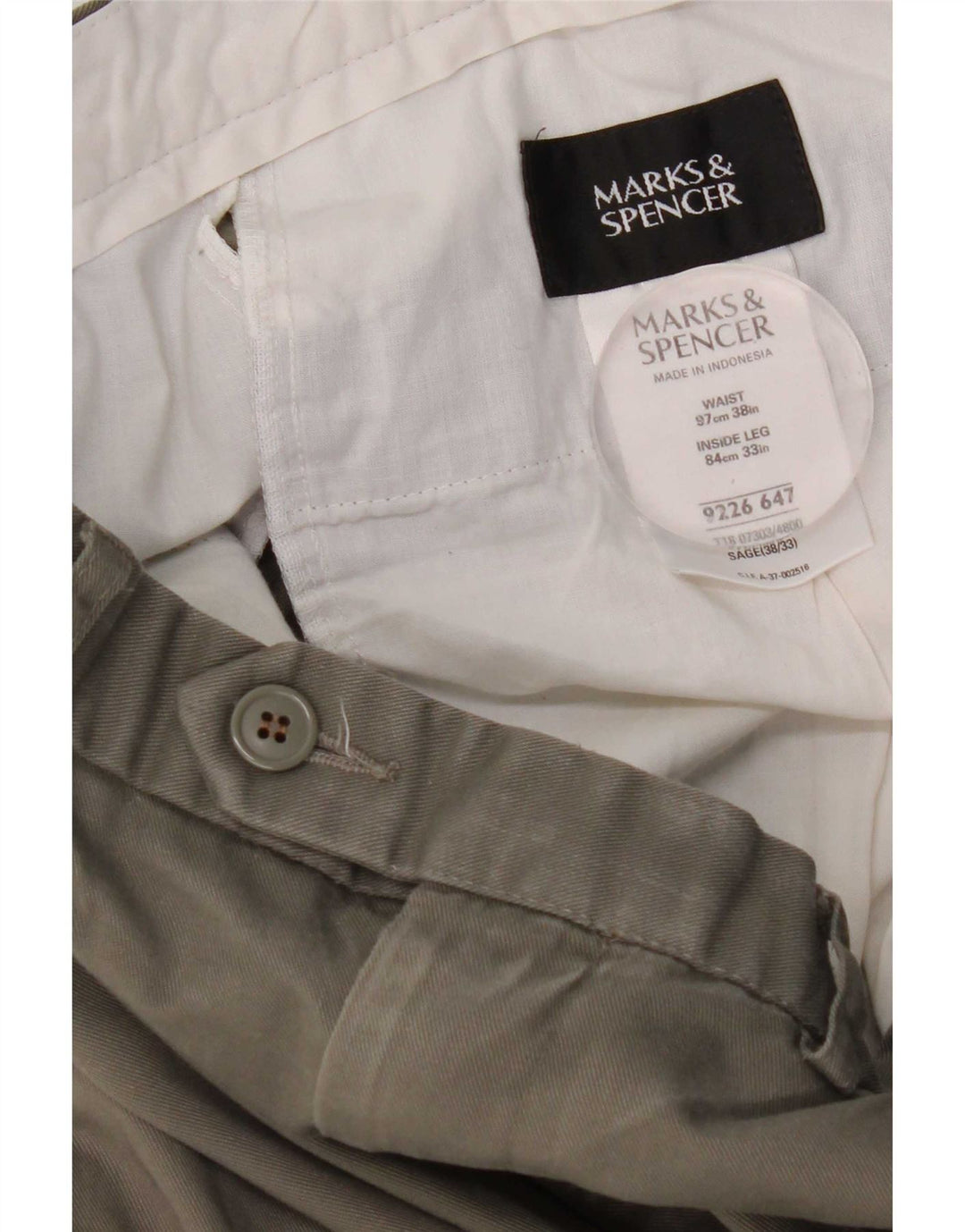 Pantaloni de costum pentru bărbați Marks & Spencer L38 L33 Kaki Poliester