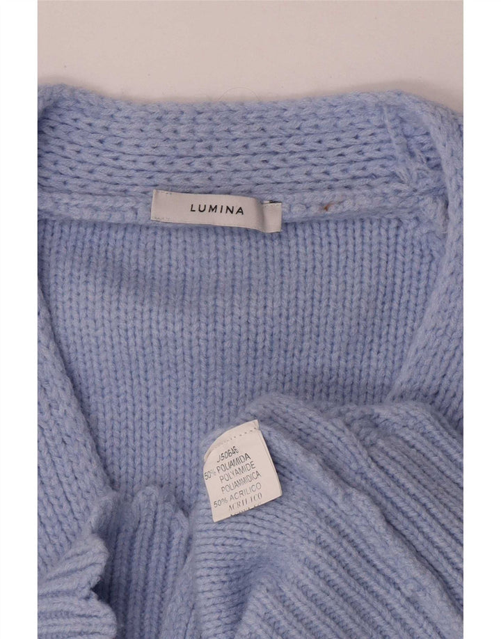 Pulover cardigan pentru femei Lumina UK 16 Poliamidă mare albastră