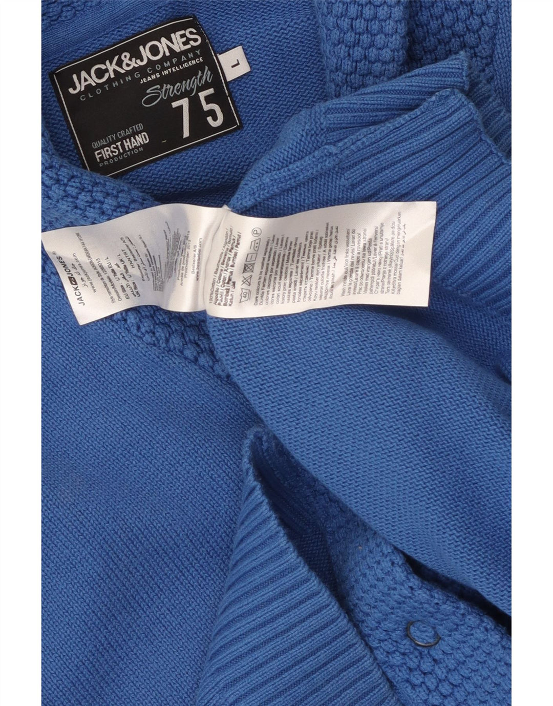 Pulover cardigan pentru bărbați Jack & Jones, mare, albastru, bumbac