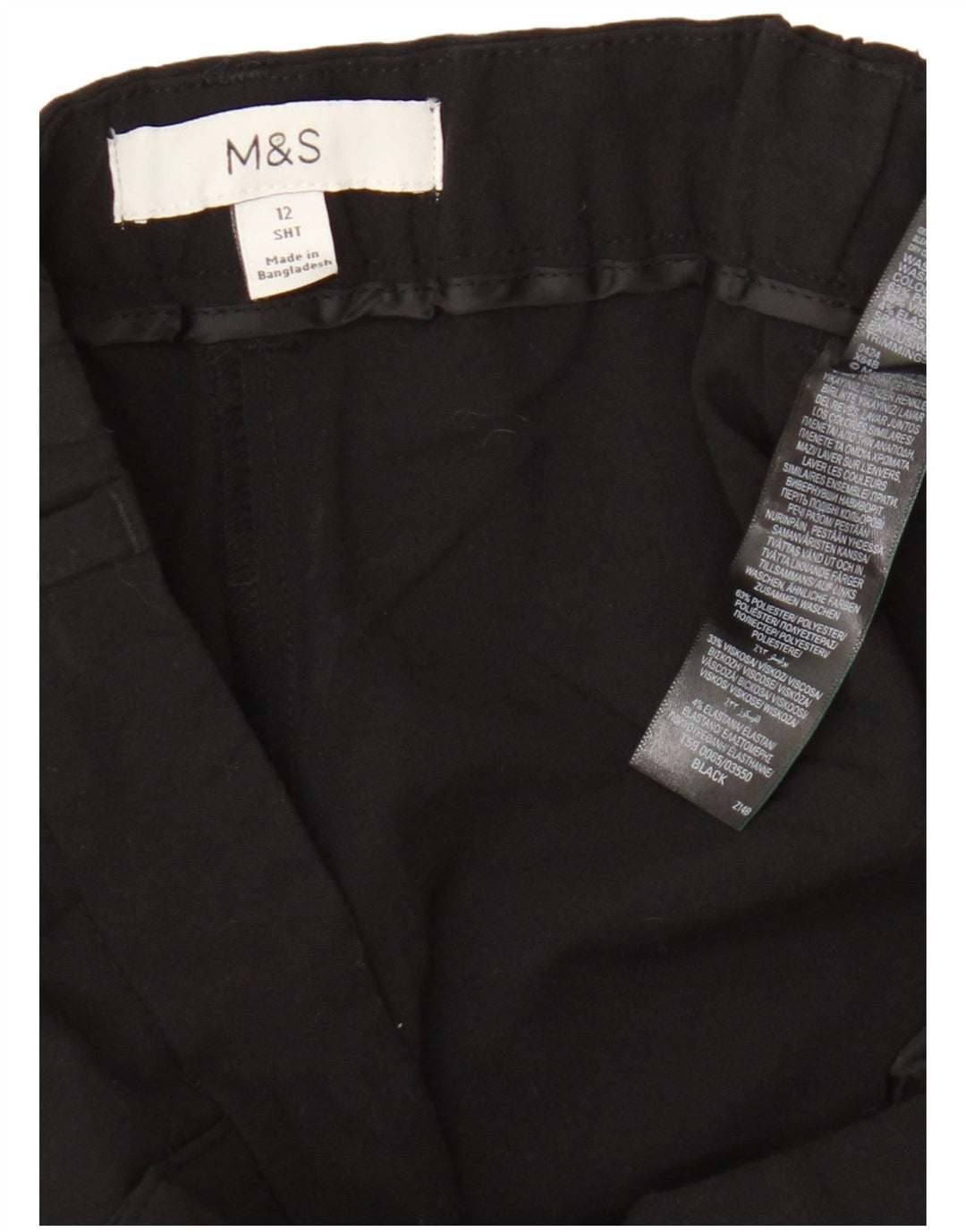 Pantaloni scurti tăiați pentru femei Marks & Spencer UK 12 Medium W30 L24 Negru